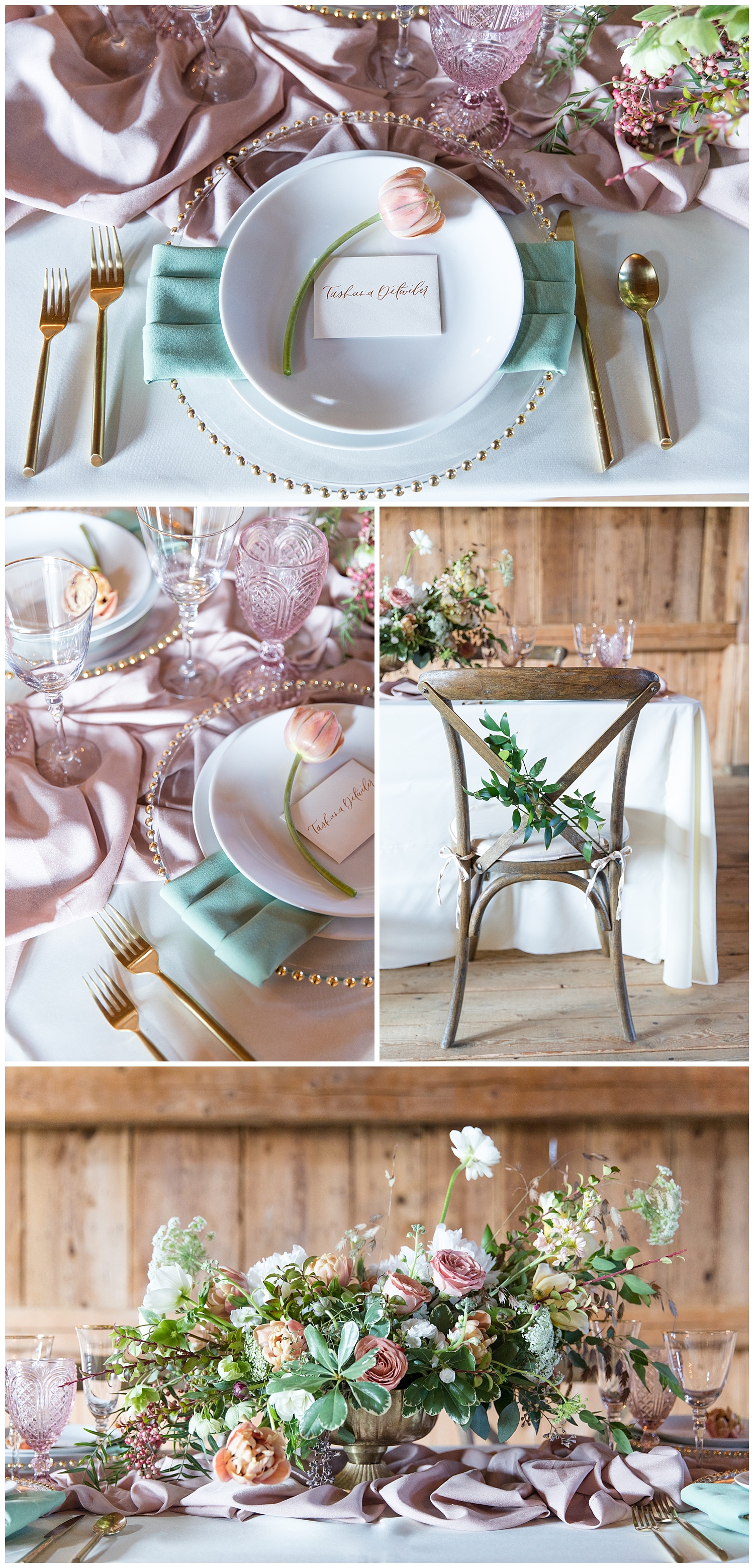 Portland, Maine wedding inspiration shoot at William Allen Farm with photography by halie. Rentals rom One Stop Event Rentals and design by Heather Benge.