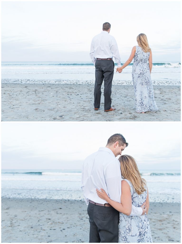 Seacoast, NH engagement photos at Jenness Beach in Rye, NH, photography by halie.