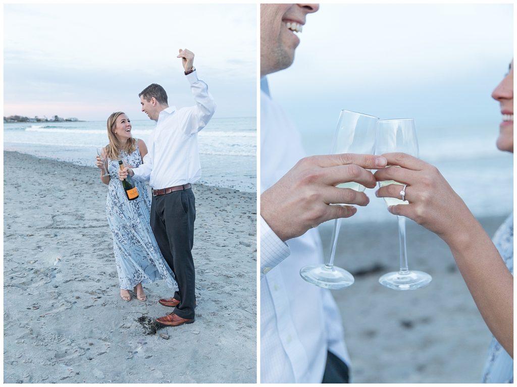Seacoast, NH engagement photos at Jenness Beach in Rye, NH, photography by halie.