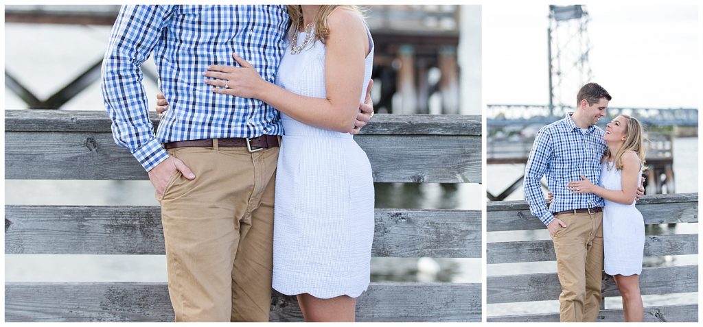Seacoast, NH engagement photos at Prescott Park in Portsmouth, NH, photography by halie.