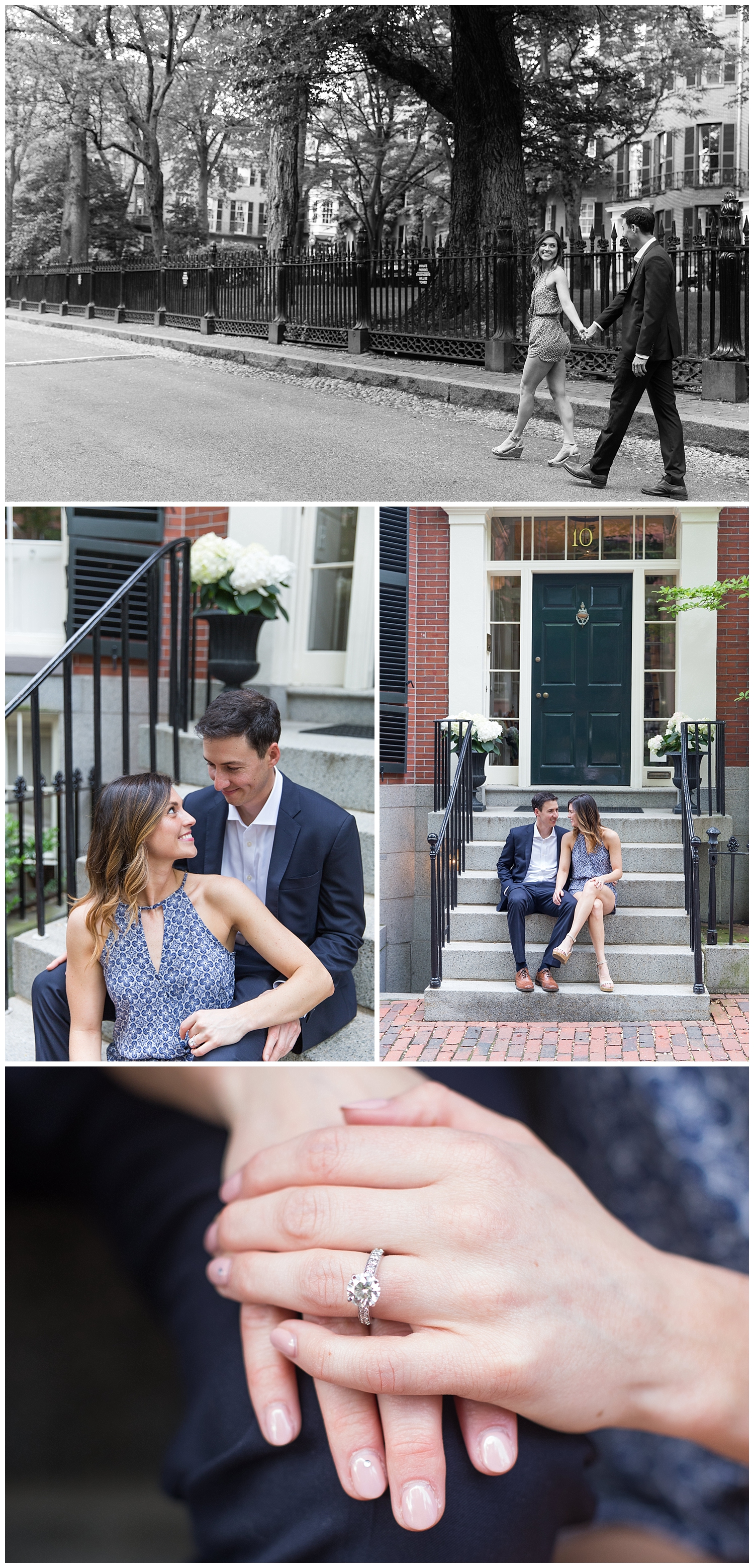 Beacon Hill Boston Engagement Session with photography by Halie Olszowy.