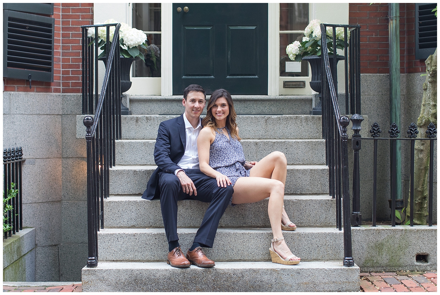 Beacon Hill Boston Engagement Session with photography by Halie Olszowy.