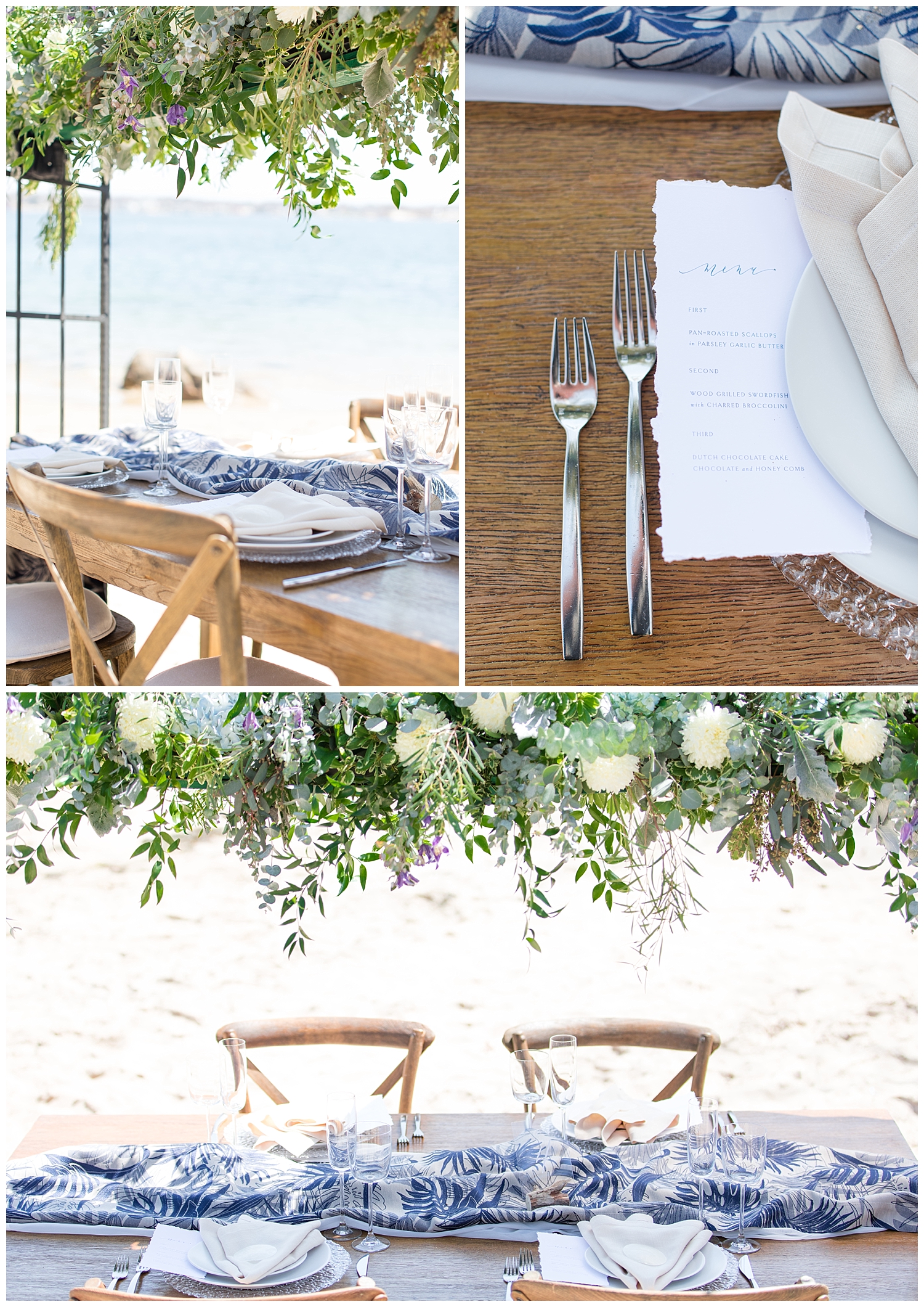 Intimate Coastal, North Shore Elopement at Half Moon Beach in Gloucester, MA. Photography, by Halie Olszowy. BBJ Linens, PEAK Event Services, Beach PLum Florals, Quinn Luu.
