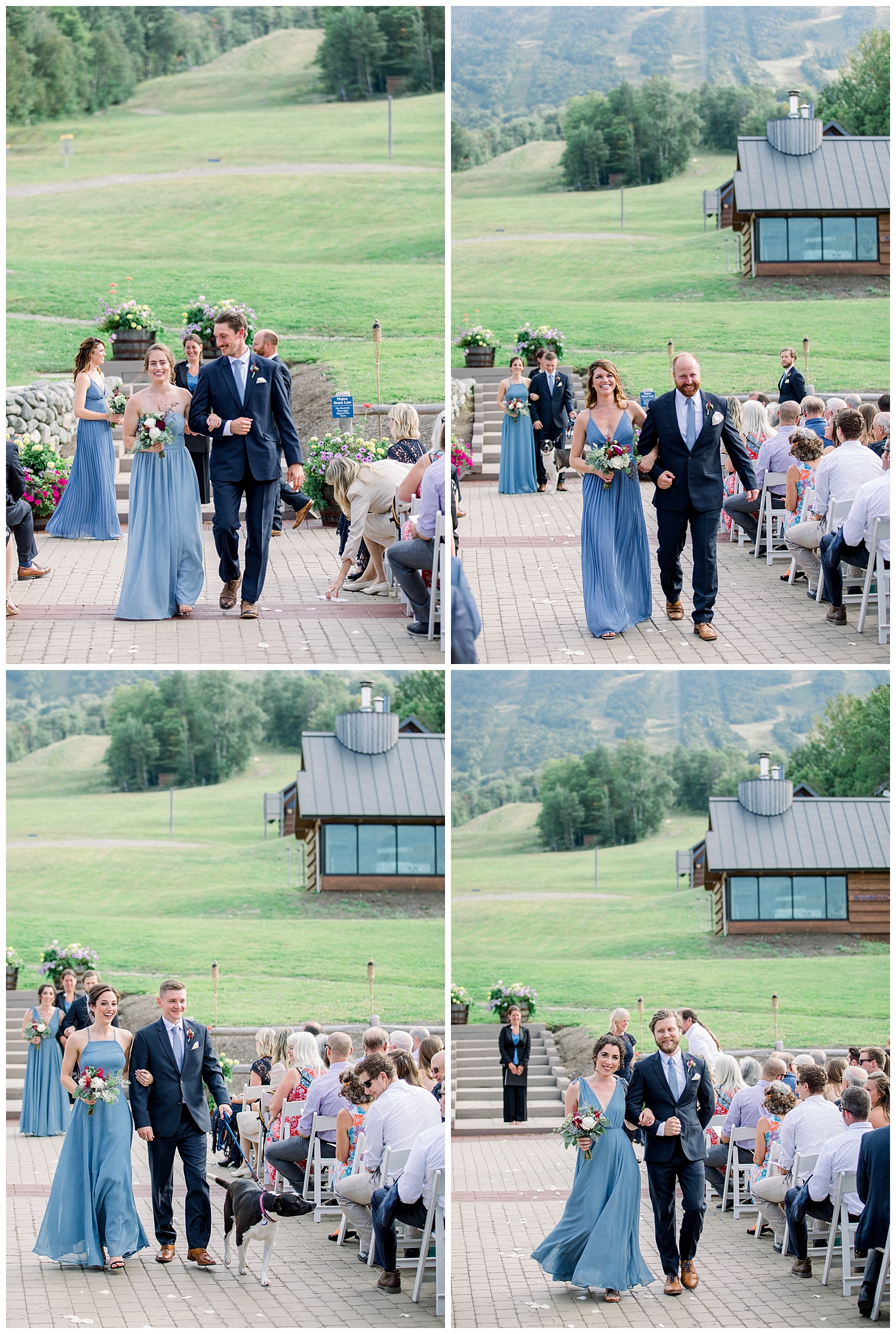 Outside wedding ceremony at Sugarloaf Mountain Resort in Maine, photos by Halie Olszowy.