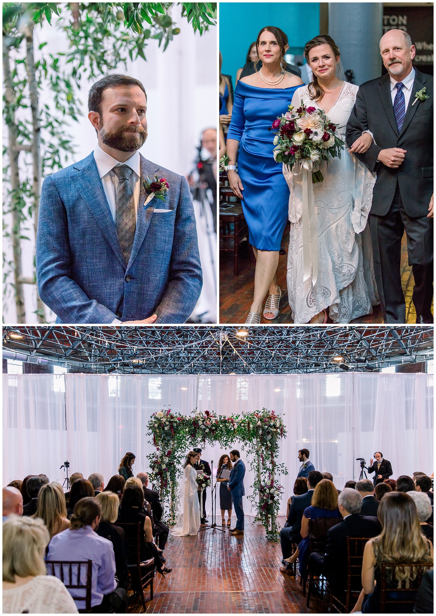 South End, Boston wedding at the BCA Cyclorama, photography by Halie.