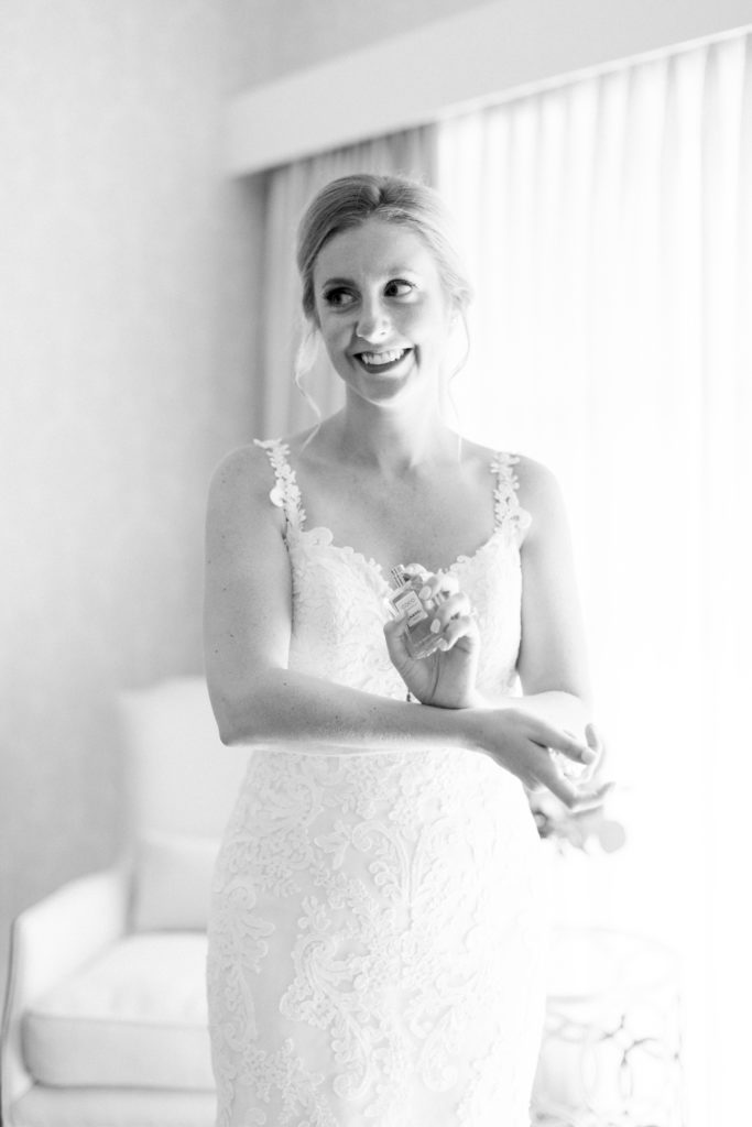 Bedford Village Inn NH Wedding - Essence of Australia wedding dress from Vows Bridal and Coco Chanel perfume
