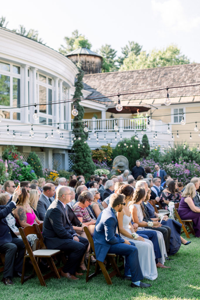 Bedford Village Inn NH Wedding setup and bistro lights