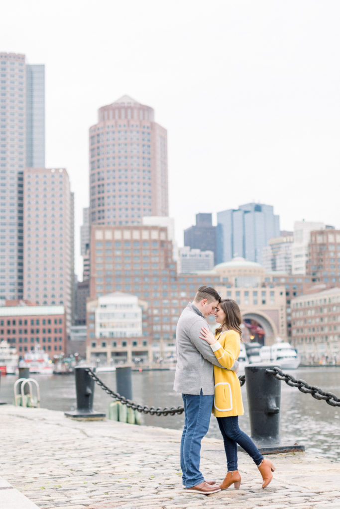 Boston Seaport Engagement Session along Boston Harbor