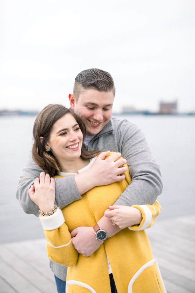 Boston Seaport Engagement Session along Boston Harbor