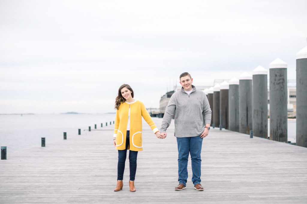 Boston Seaport Engagement Session along Boston Harbor