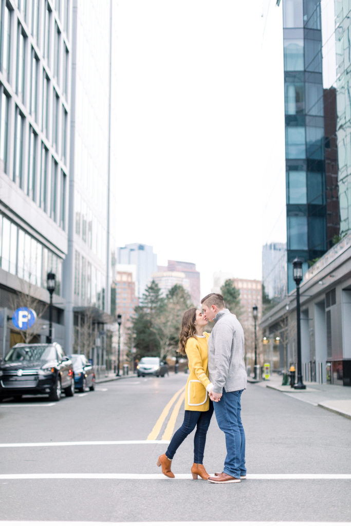 Boston Seaport Engagement Session along Boston Harbor