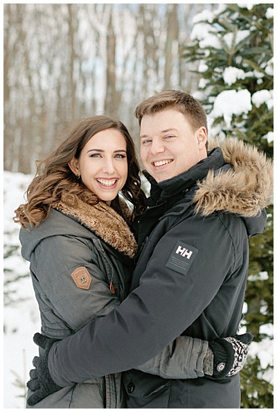Boston Holiday Tree Farm Engagement Photos