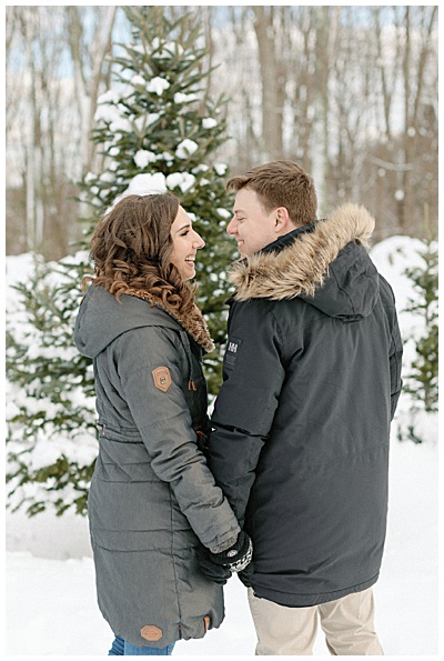 Boston Holiday Tree Farm Engagement Photos
