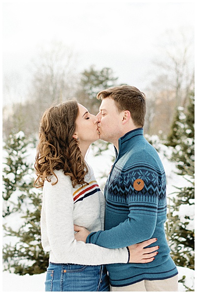 Boston Holiday Tree Farm Engagement Photos
