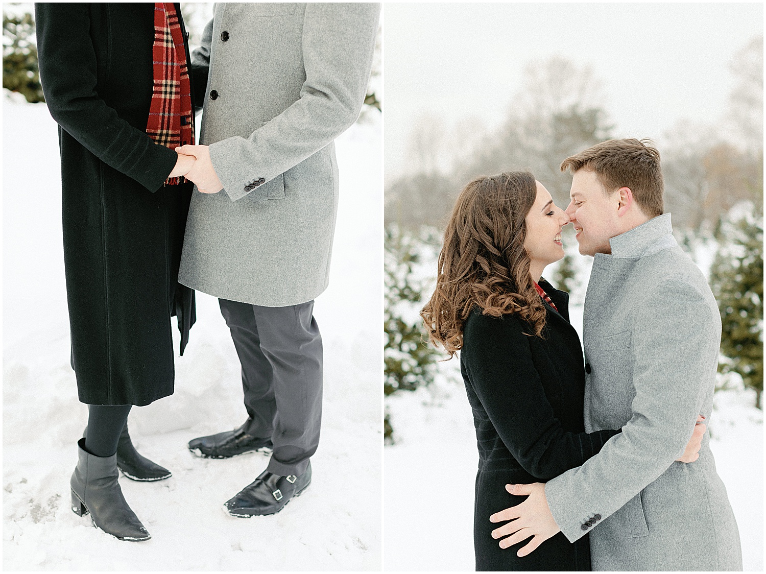 Boston Holiday Tree Farm Engagement Photos