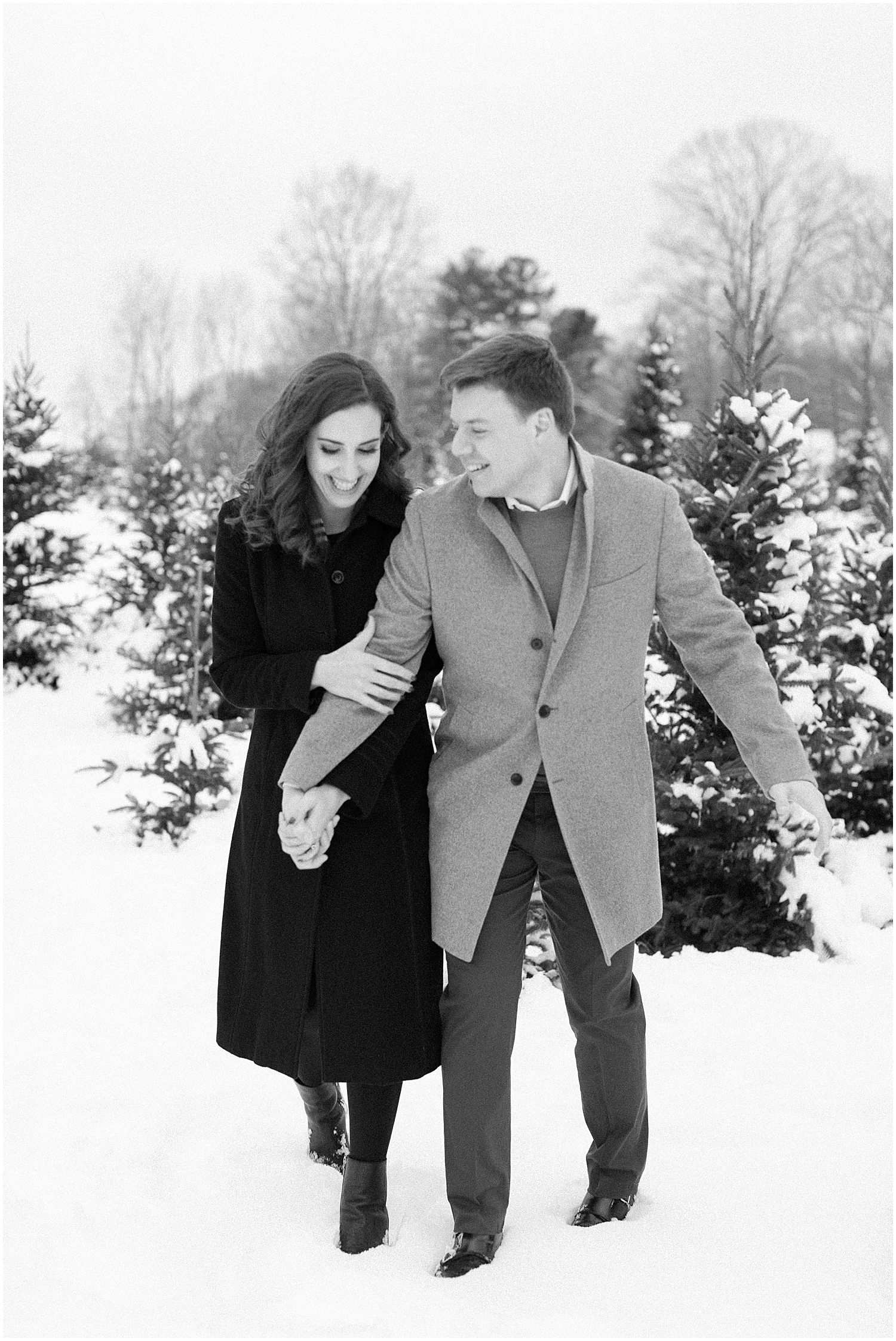 Boston Holiday Tree Farm Engagement Photos