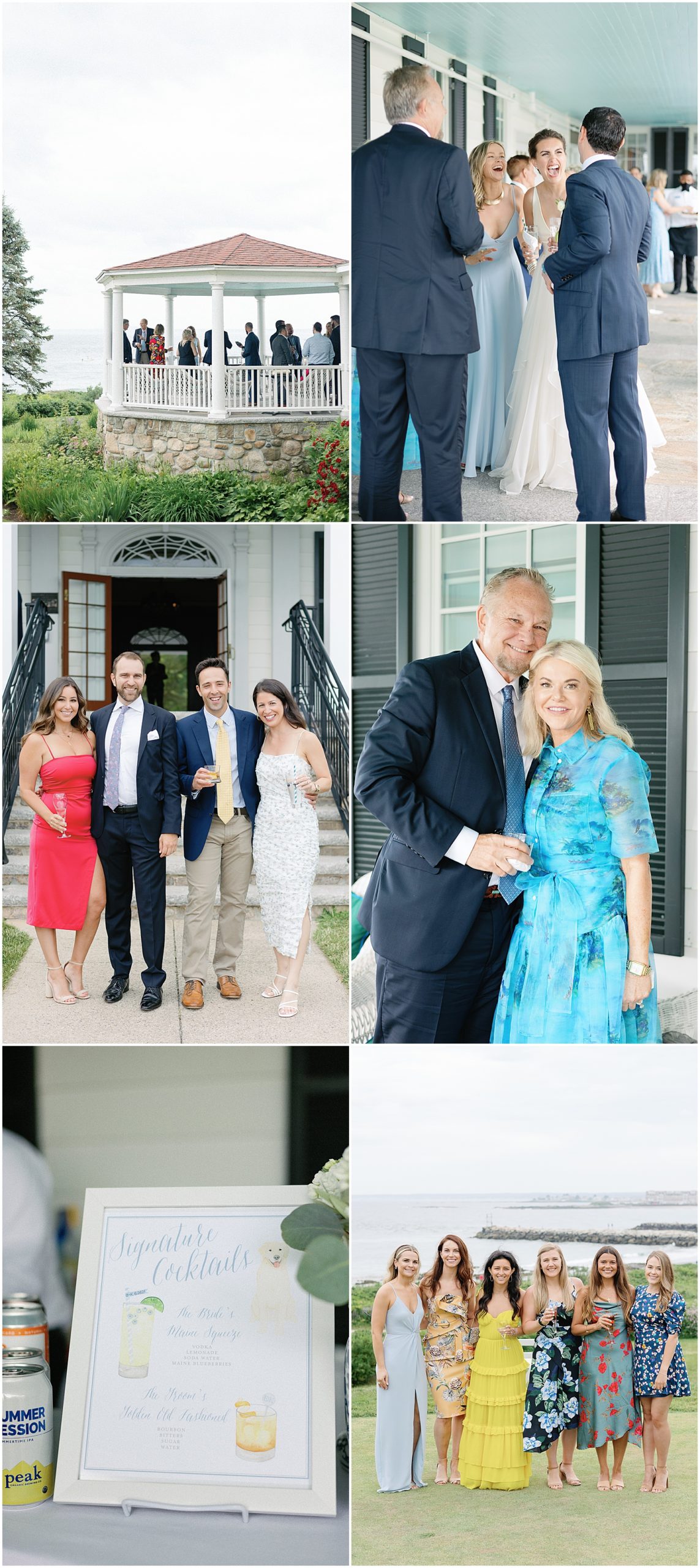 cocktail hour at colony hotel wedding in kennebunkport maine