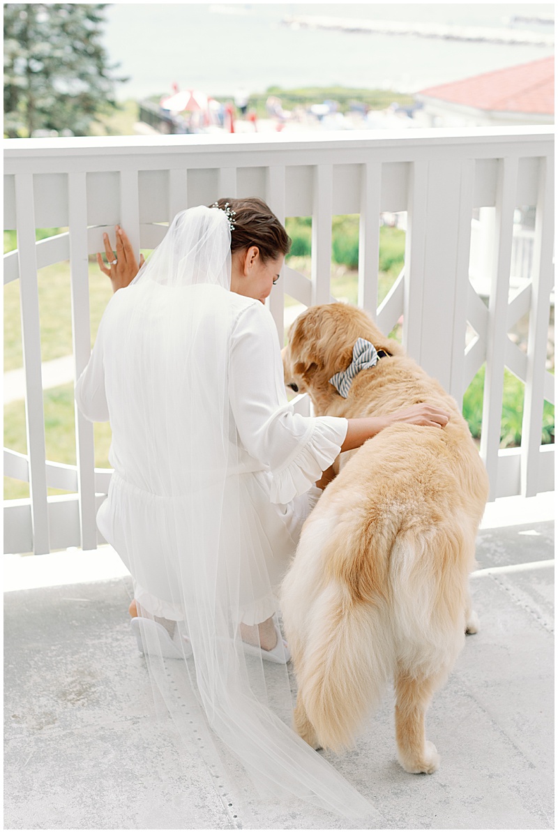 kennebunkport maine wedding with golden retriever