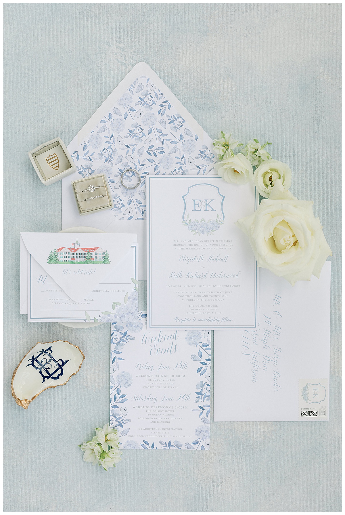 coastal maine wedding stationery by mulberry & elm