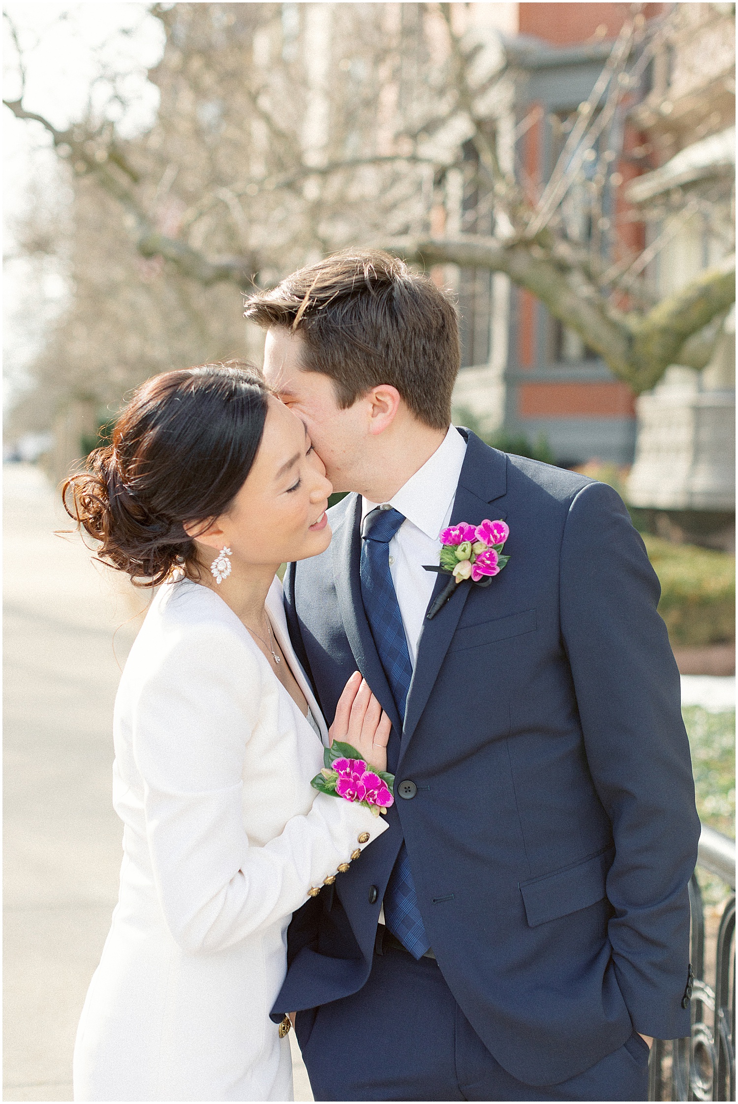 Winter elopement photos in downtown Boston