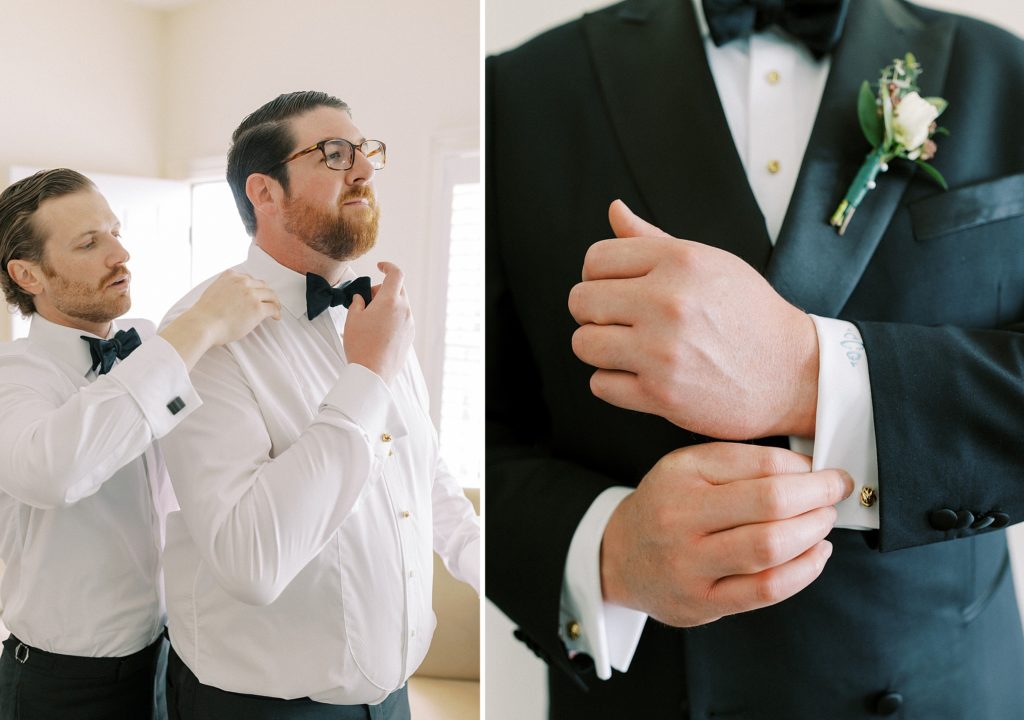 Groom getting ready portrait for Cape Cod wedding