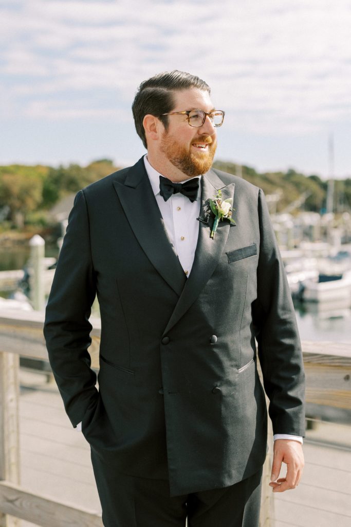Groom's face during first look with his bride
