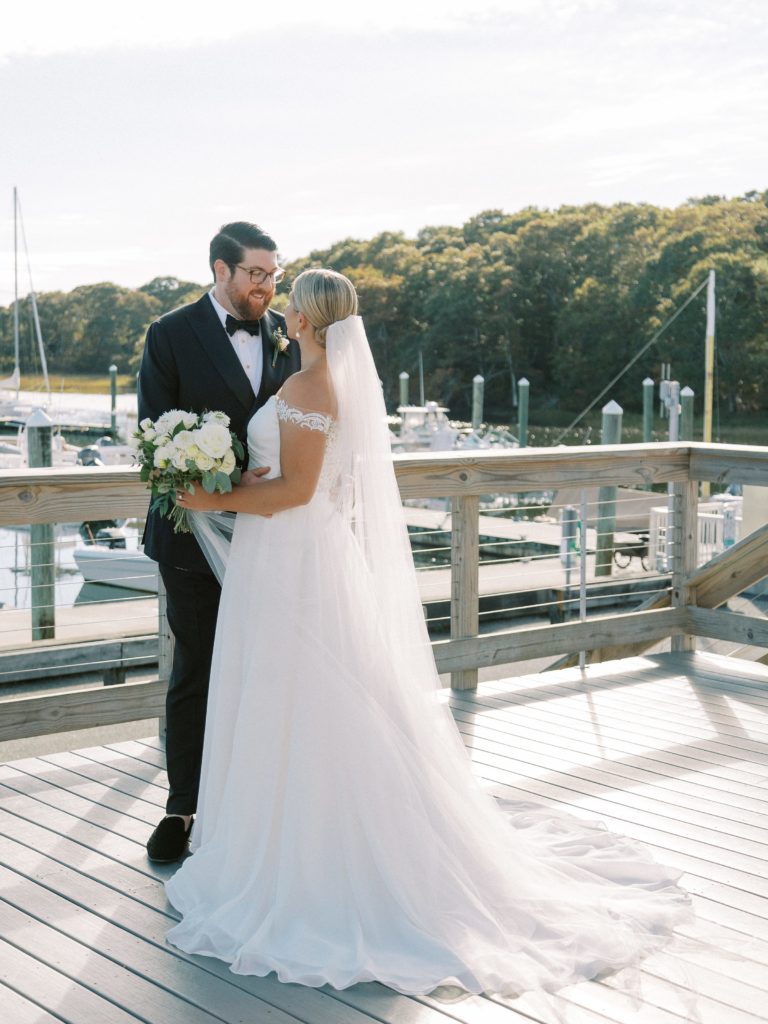 Bride and groom portrait for Dune at Wychmere Beach Club Wedding