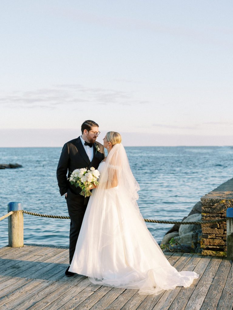 Bride and groom portrait for Dune at Wychmere Beach Club Wedding