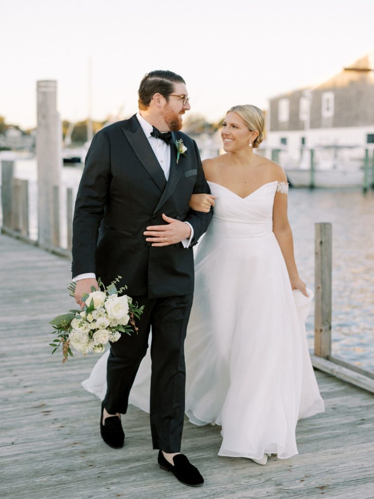 Bride and groom portrait for Dune at Wychmere Beach Club Wedding