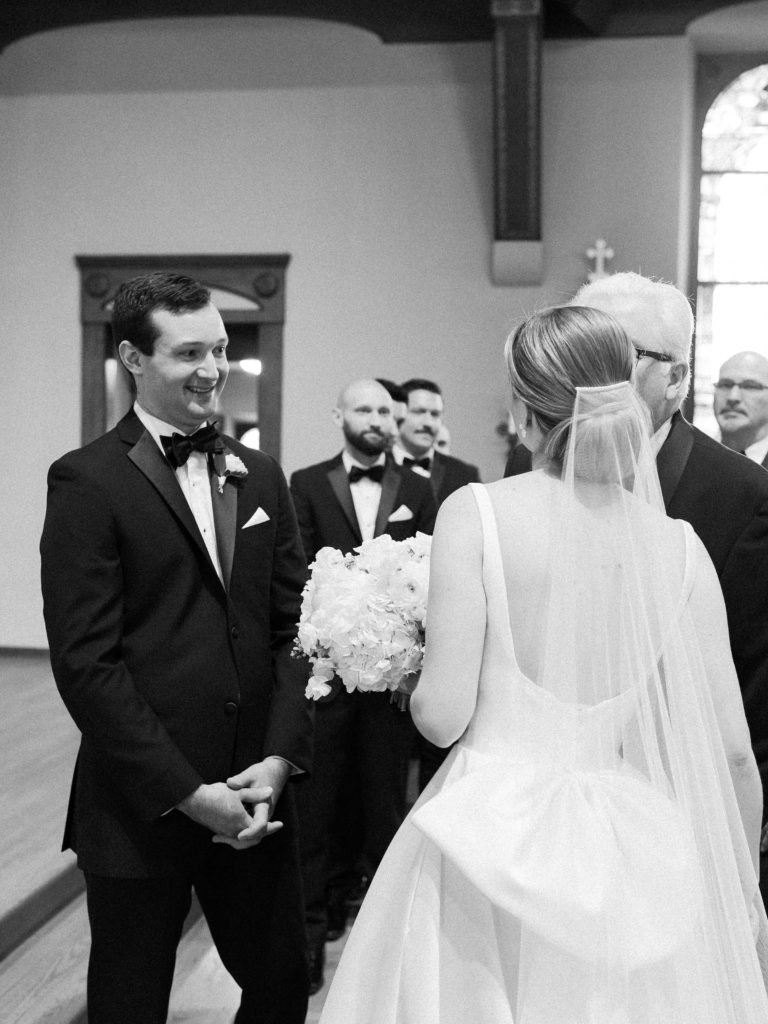Wedding ceremony at Our Lady of the Snows Church in Woodstock, VT