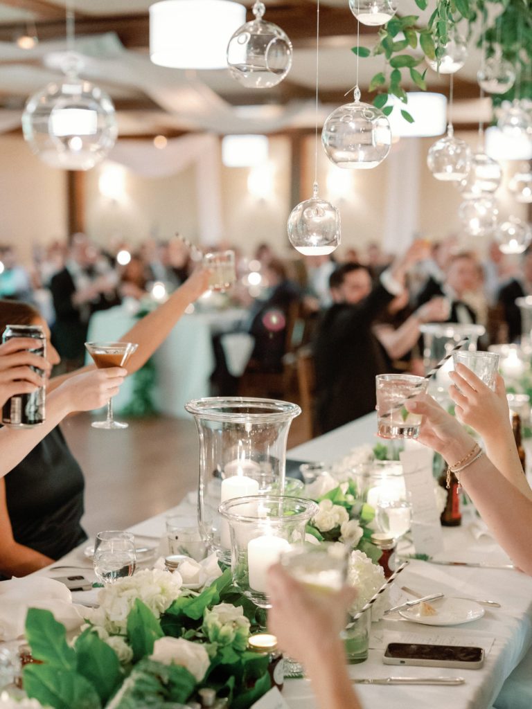 Reception tablescape decor for spring wedding