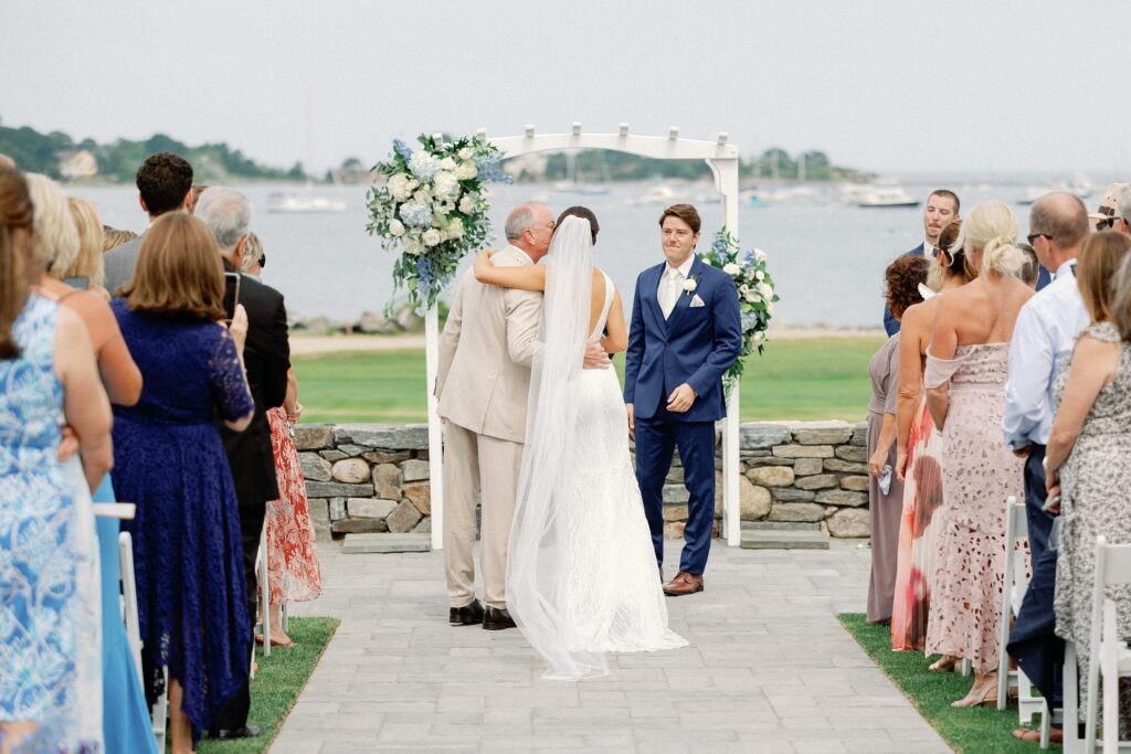 Outdoor wedding ceremony at Wentworth by the Sea