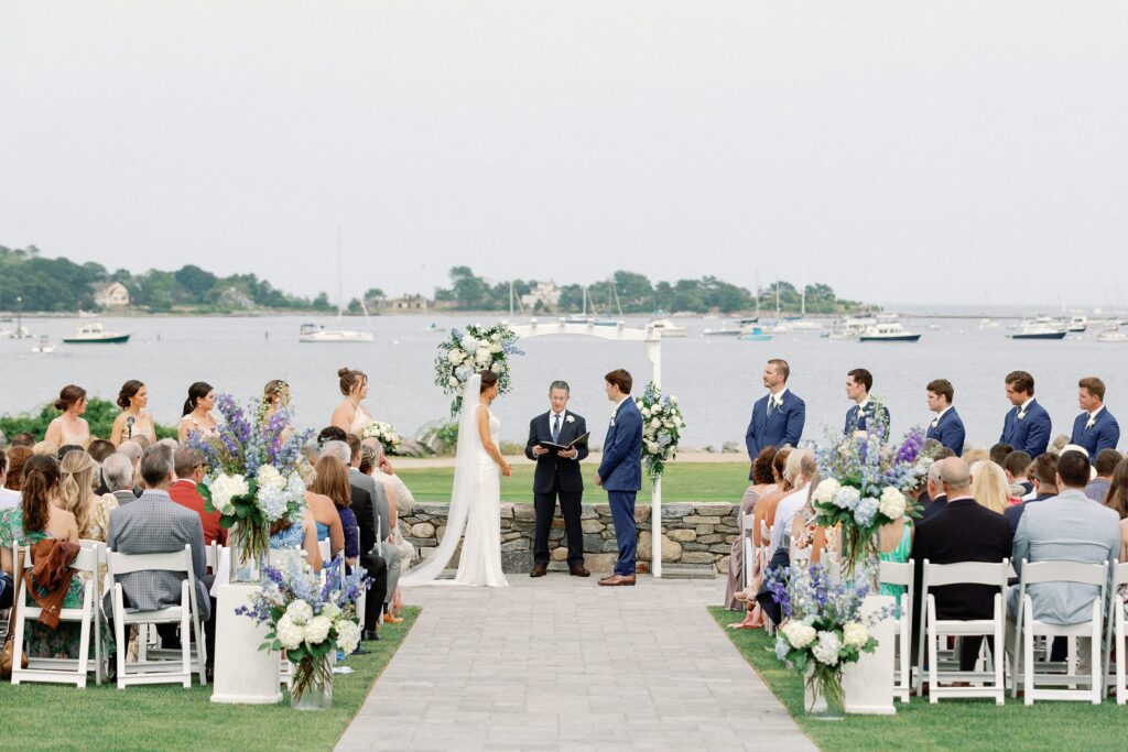 Outdoor wedding ceremony at Wentworth by the Sea