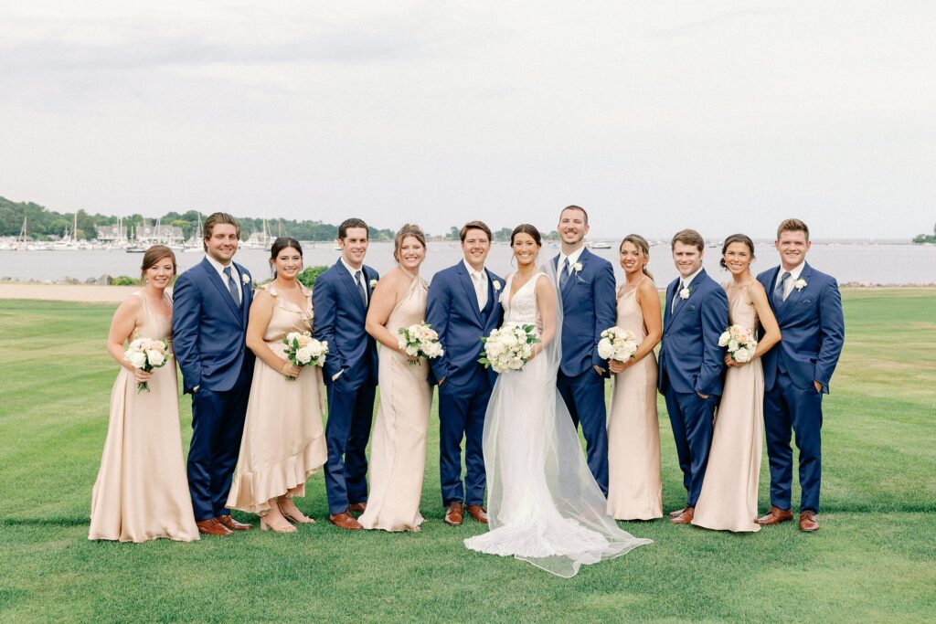 Wedding party portrait for Coastal New England Tented Wedding