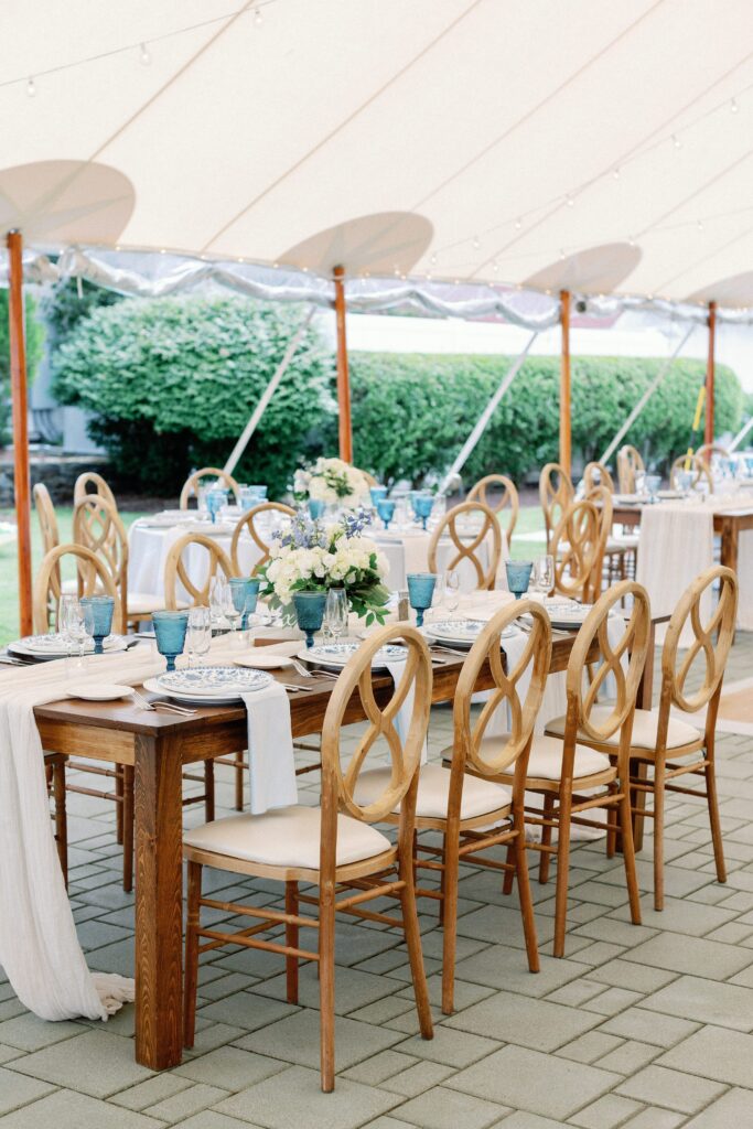 Coastal New England Tented Wedding Decor