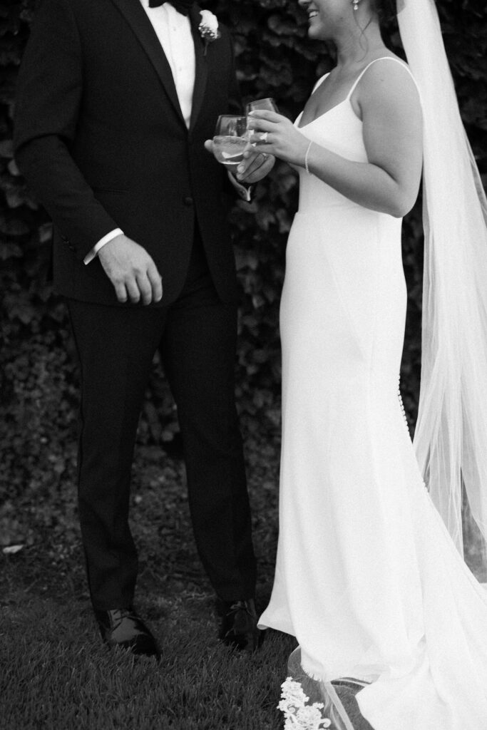 Blurry and in motion trendy bride and groom portrait at Belle Mer wedding in Newport, RI