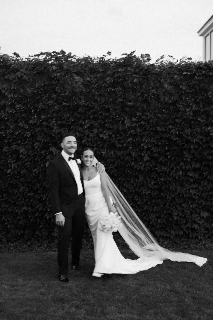 Blurry and in motion trendy bride and groom portrait at Belle Mer wedding in Newport, RI