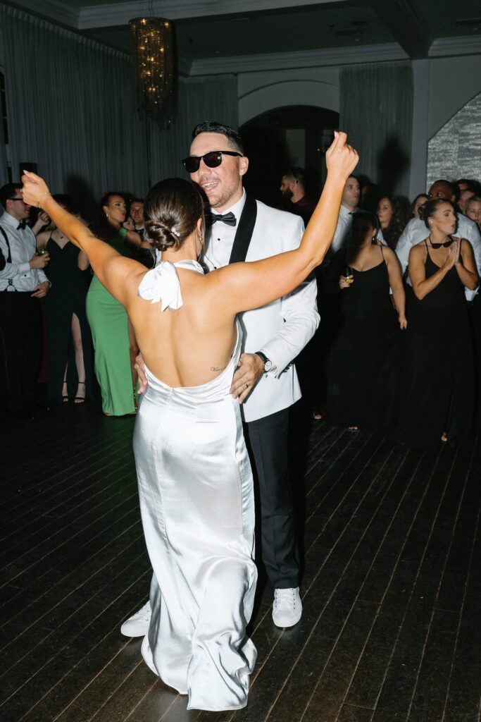 Modern and trendy direct flash photography during wedding reception