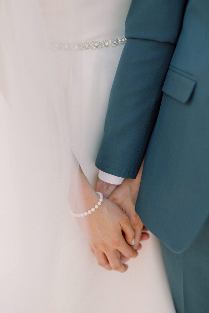 Bride and groom wedding day portrait for Boston Seaport wedding at The Exchange Conference Center