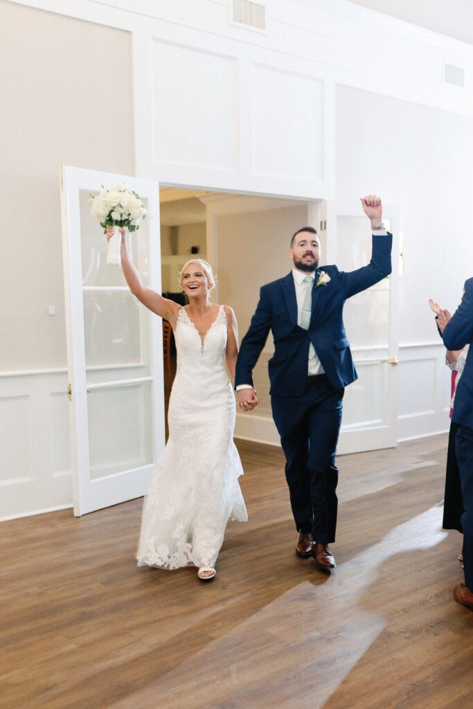 Bride and groom wedding entrance