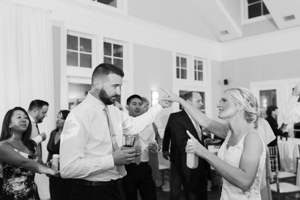 Bride and groom on dance floor