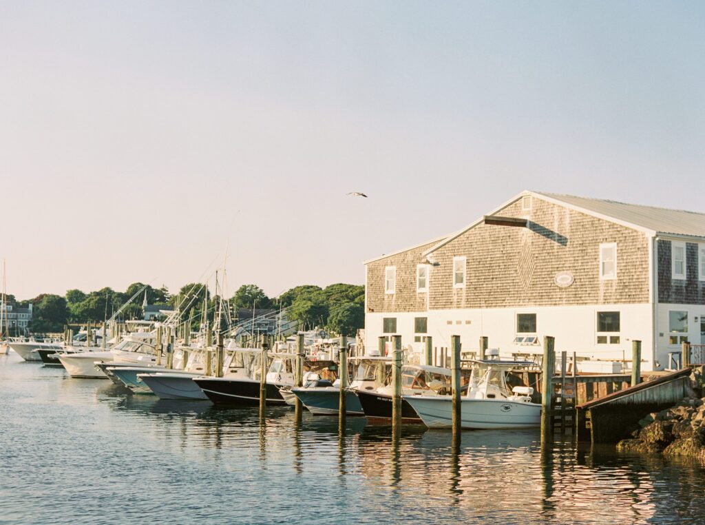 Coastal sunset wedding photo on Cape Cod