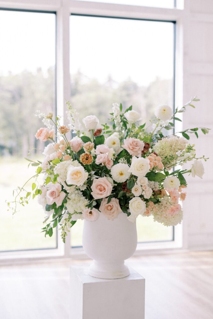Ceremony floral design for The Greenery at McKenzie's Farm Wedding by Soulflora