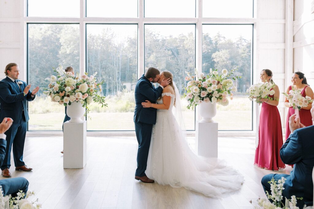 Indoor ceremony at The Greenery at McKenzie's Farm Wedding