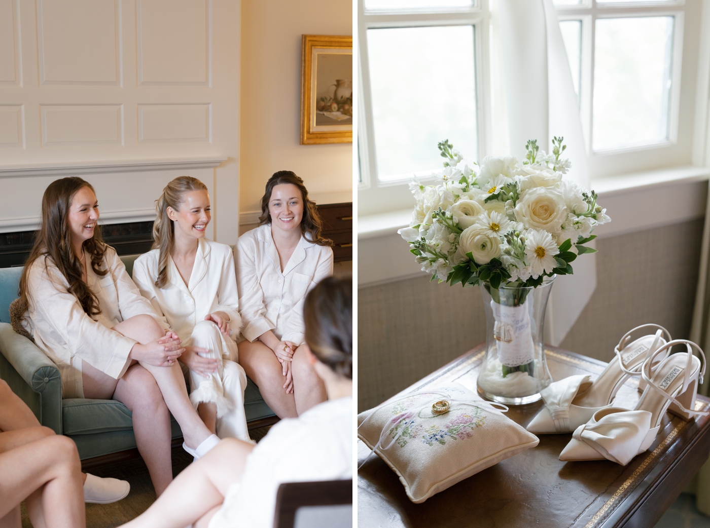 Bride getting ready for her wedding at Woodstock Inn & Resort