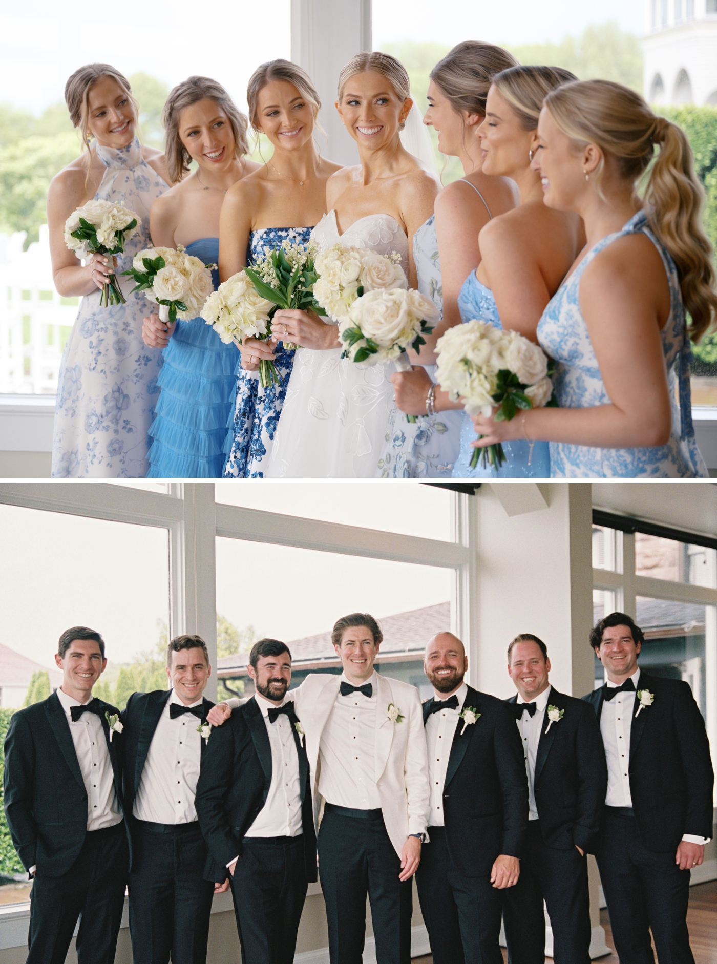 Bridal party portraits at the OceanCliff Hotel