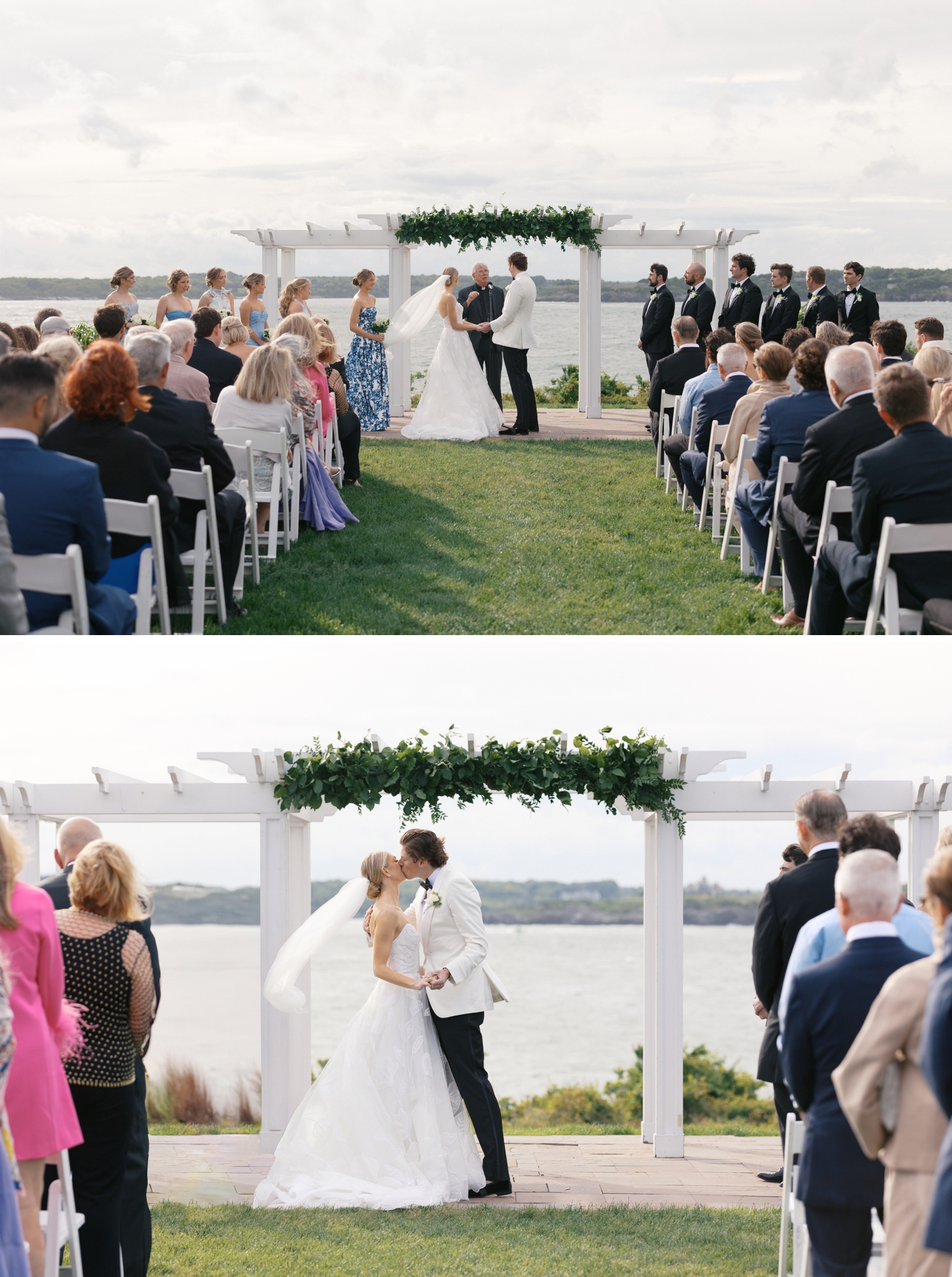 Destination wedding in Newport, RI with outdoor ceremony