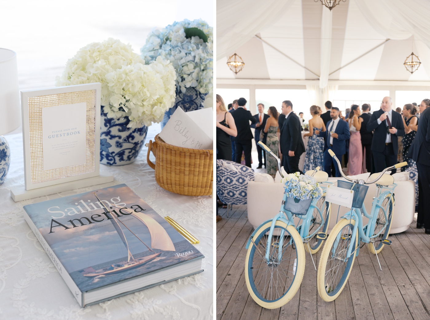 "Sailing America" coffee table book at a Newport destination wedding