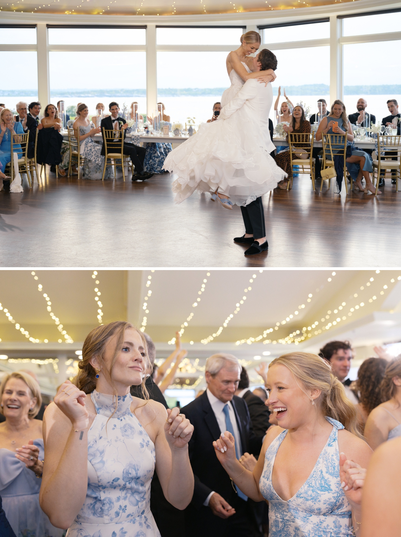 Bride and groom sharing their first dance