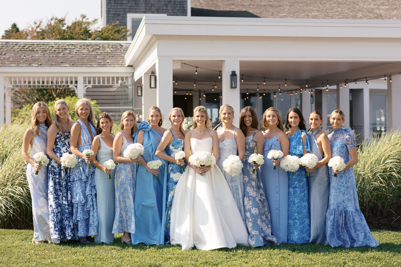 Bridal party portraits at Wychmere Beach Club